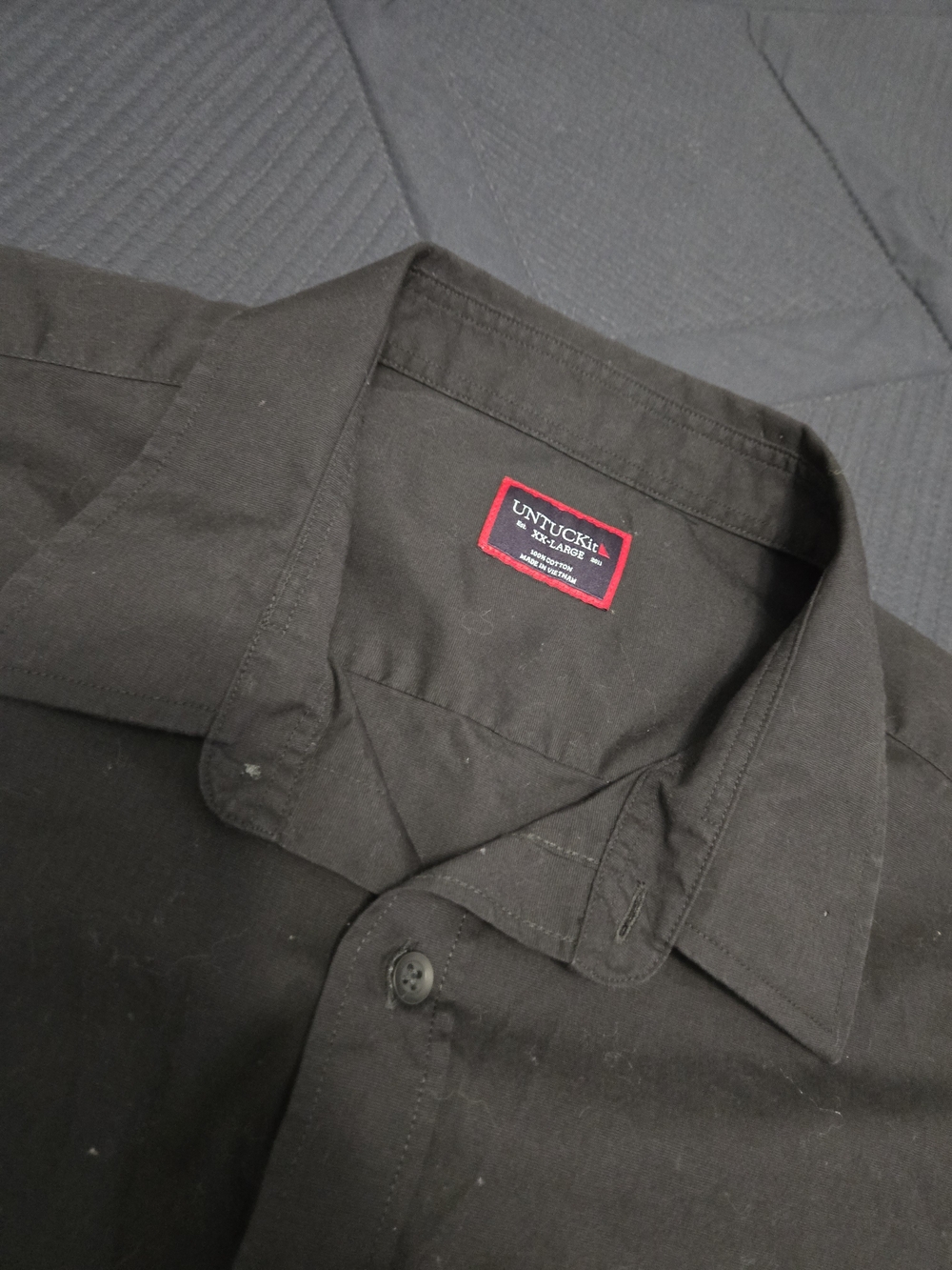 UNTUCKit Black Mens Dress Shirt Short Sleeve 2xl